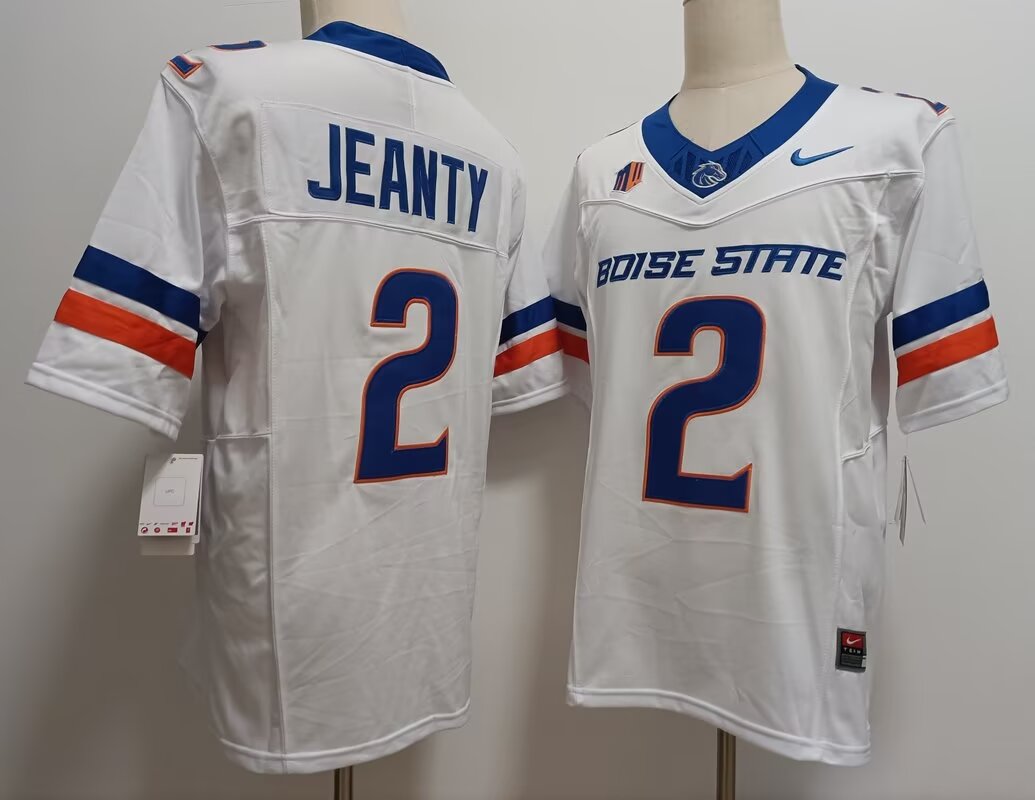Men Boise State Broncos #2 Jeanty white 2024 Nike NCAA jersey->more ncaa teams->NCAA Jersey
